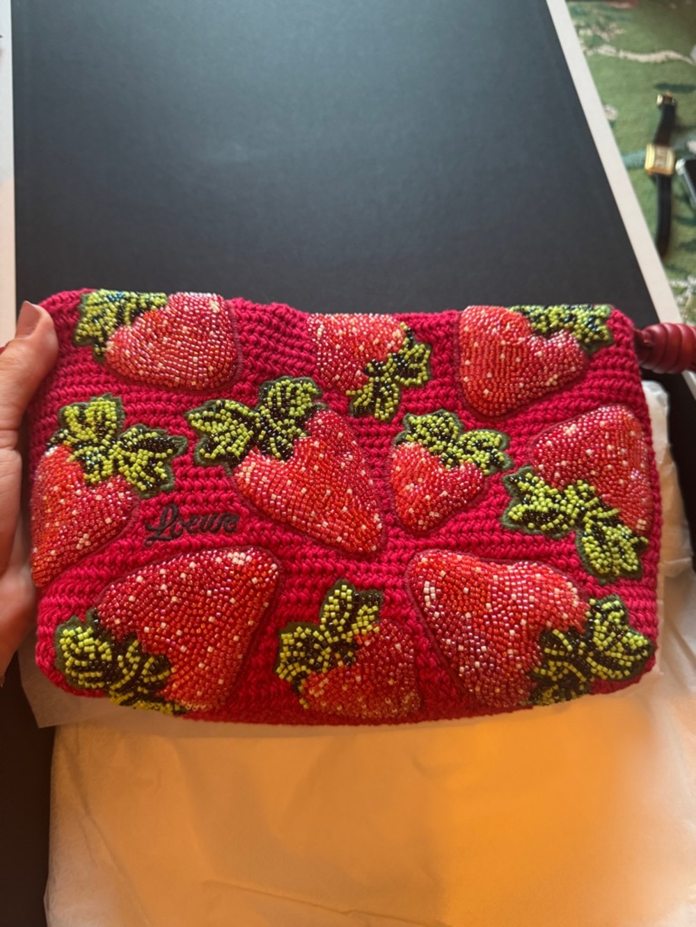 Loewe Flamenco Crochet with Beaded Strawberries